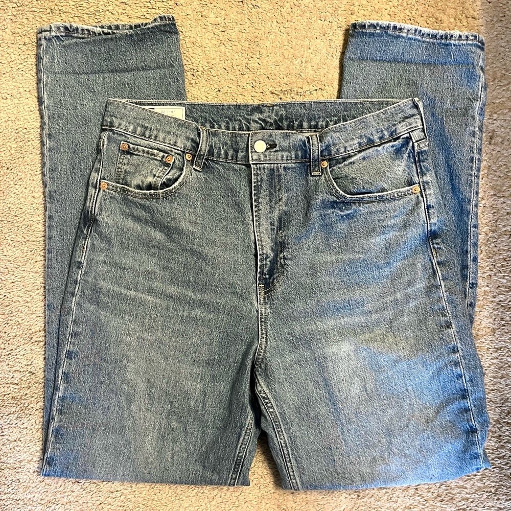 Gap sky high rise straight jeans